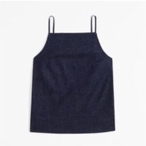 Abercrombie & Fitch Linen-Blend Apron Open Back Tank Top